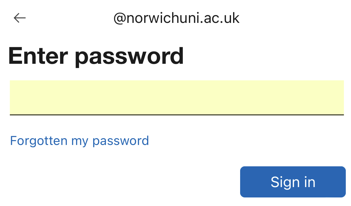 Screenshot Microsoft login page.
