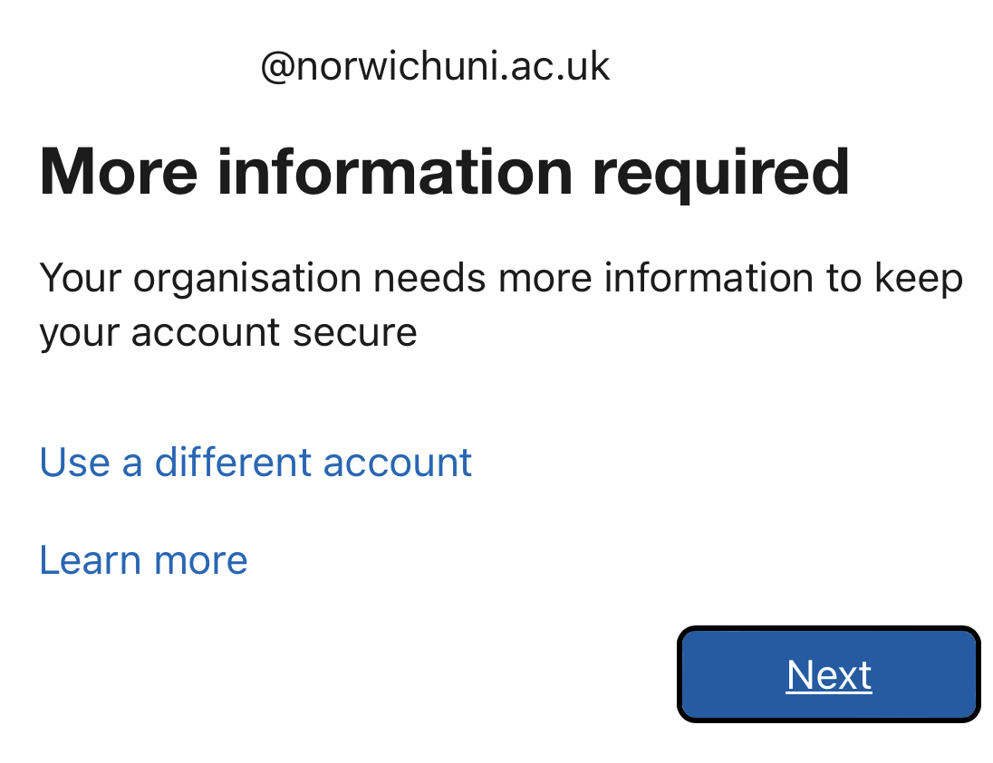 Screenshot of More Information Required page.